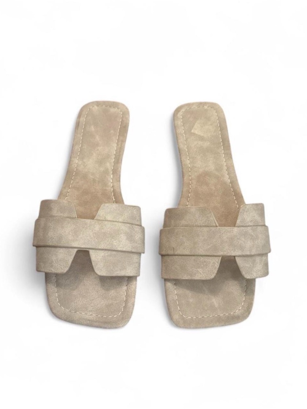 Neutral Taupe Slide Sandals - Women's Casual Slip-On Size 38 | US 7.5